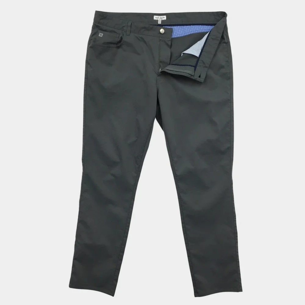 Peter Millar Mens EB66 Performance Five Pocket Pants Iron Grey 40x32 Golf Chino